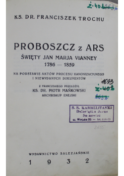 Proboszcz z Ars Święty Jan Marja Vianney 1932 r.