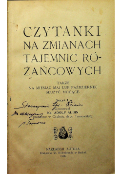 Czytanki na zmianach tajemnic różańcowych Serya I i Seryja II ok 1908 r.