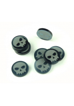 Znaczniki akryl grafit śmierć okrągłe 20x3mm 10szt