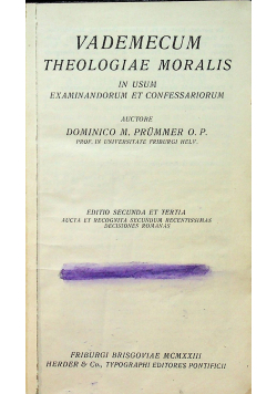 Vademecum Theologiae Moralis 1923 r