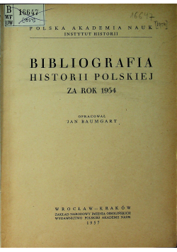 Bibliografia historii polskiej za rok 1954
