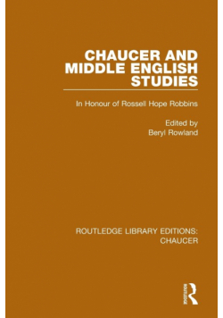 Chaucer and Middle English Studies