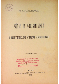 Genie du Christianisme a prądy umysłowe w Polsce rozbiorowej 1908 r.