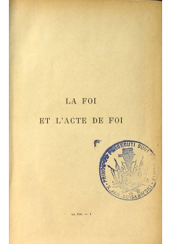 La Foi et L acte de Foi 1908r.