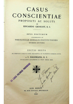 Casus Conscientiae 1928 r.