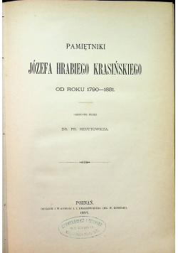Pamiętniki Józefa Hrabiego Krasińskiego 1877 r.