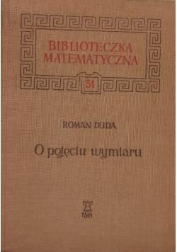 Biblioteka matematyczna -O pojęciu wymiaru