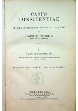 Casus conscientiae II Casus de sacramentis 1902 r.