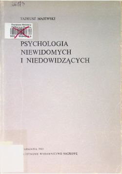 Psychologia Niewidomych I Niewidzących