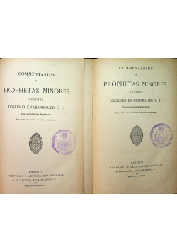 Commentarius in Prophetas Minores II Tomy 1886 r