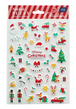 Naklejki puffy Christmas 50szt