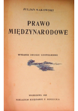 Prawo Międzynarodowe, 1922 r.