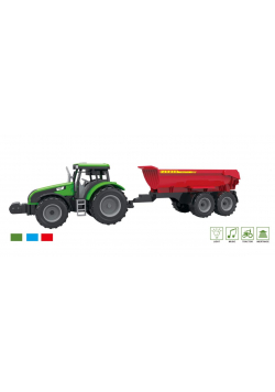 Traktor z przyczepą, dźwiękami i światłem