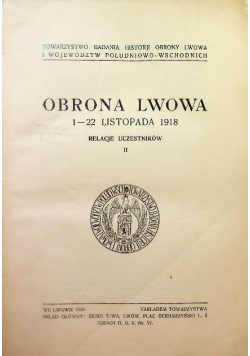 Obrona Lwowa Tom II 1936 r.
