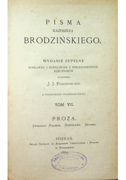 Pisma Kazimierza Brodzińskiego wydanie zupełne tom VII 1874 r.