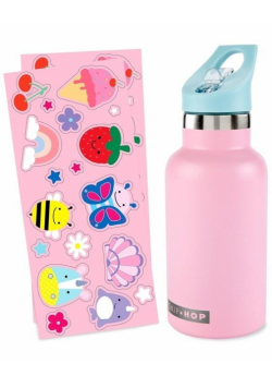 Butelka termiczna z naklejkami 380ml różowa