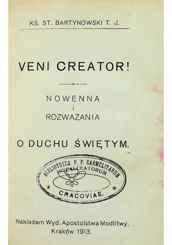 Veni creator nowenna i rozważania 1913 r.
