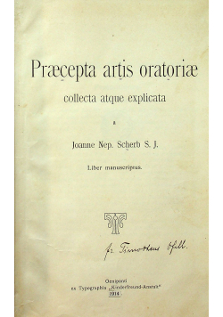 Praecepta artis oratoriae 1914 r.