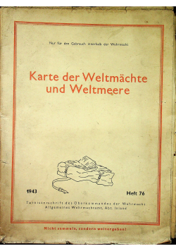 Karte der Weltmachte und Weltmeere 1943 r.