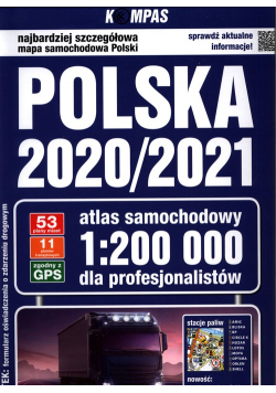 Polska 2020/2021 Atlas samochodowy dla profesjonalistów 1: 200 000
