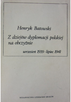 Z dziejów dyplomacji polskiej na obczyźnie