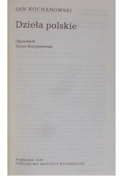 Kochanowski Dzieła polskie