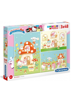 Puzzle 3x48 Super Kolor Hello Kitty