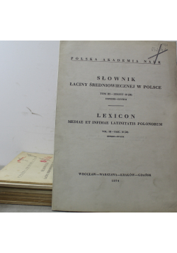 Słownik łaciny średniowiecznej w Polsce Lexicon  Tom 3  9 zeszytów