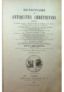 Dictionnaire des Antiquites Chretiennes 1889 r.