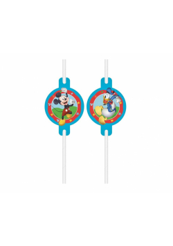 Rurki papierowe z medalionem Mickey 4szt