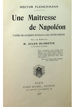 Une Maitresse de Napoleon 1908 r.