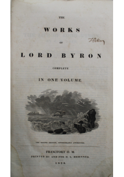 The works of Lord Byron complete in one volume 1829 r.