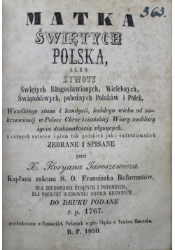 Matka Świętych Polska 1850 r