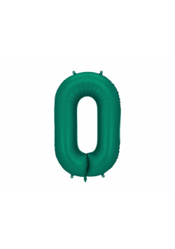 Balon foliowy cyfra 0 86cm butelkowa zieleń