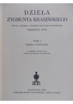 Dzieła Zygmunta Krasińskiego  1934 r.