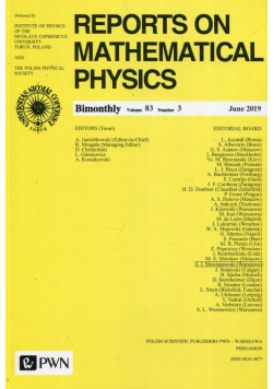 Reports on Mathematical Physics 83/3/2019