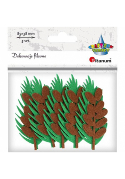 Filcowe liście 3D 38x85mm zielono-brązowe 2szt