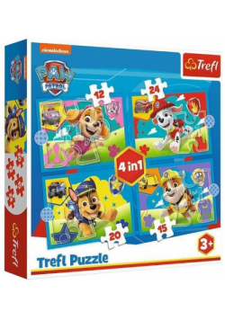 Puzzle 4w1 PAW Patrol, Biegnące Pieski