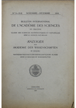 Bulletin International De L Academie Des Sciences nr 9 i 10 1917 r.