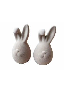 Figurka zając pokryta materiałem 7x7x14cm