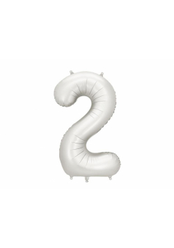 Balon foliowy cyfra 2 86cm srebrny