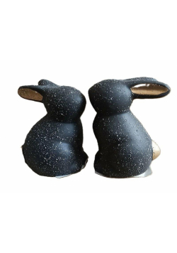 Figurki dwa zajączki nakrapiane