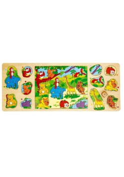 Puzzle drewniane 3w1 Dżungla 25 el.
