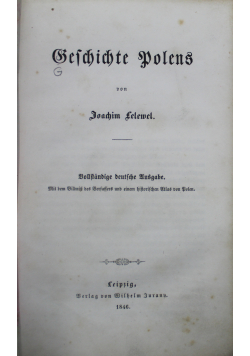 Geschichte Polens von Joachim Lelewel 1846 r.