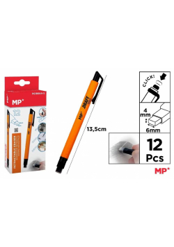 Gumka w długopisie Click pomarańcz korpus (12szt)