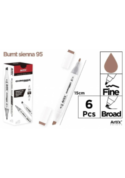 Marker Chromax z 2 końcówk. burnt sienna 95 (6szt)