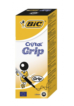 Długopis Cristal Grip czarny (20szt) BIC