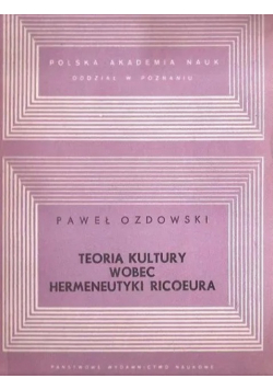 Teoria kultury wobec hermeneutyki Ricoeura