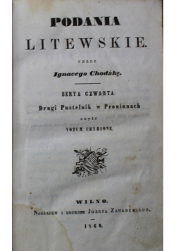 Podania litewskie 1860r