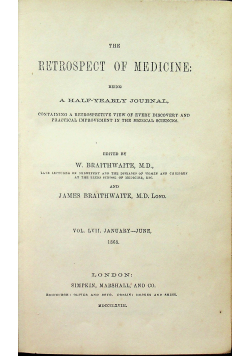 The retrospect of medicine Vol LVII 1868 r
